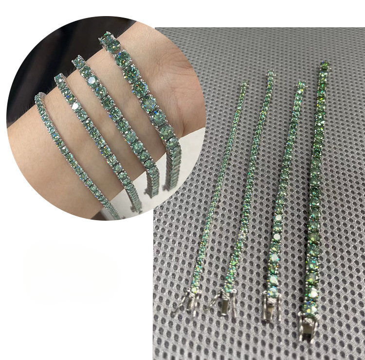 Green Moissanite Tennis Bracelet