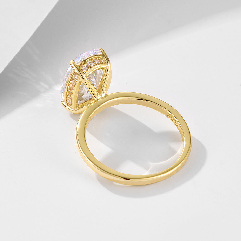 Hidden Halo Oval Ring