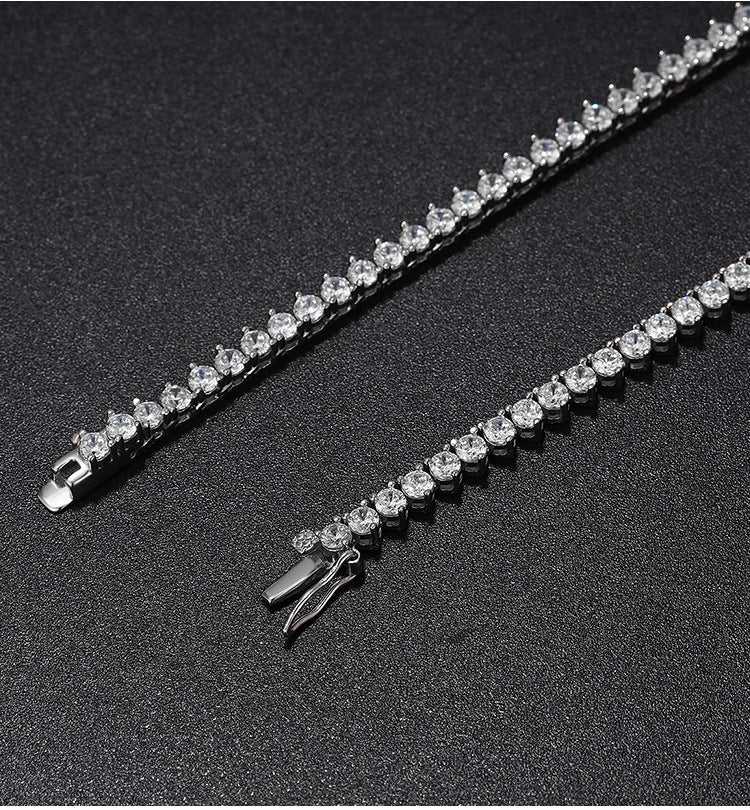 3 Prong Setting Moissanite Tennis Necklace
