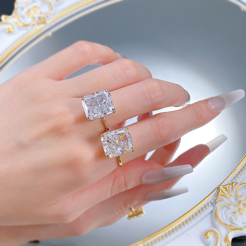 10 Ct Radiant Solitaire Ring. Travel Engagement Ring