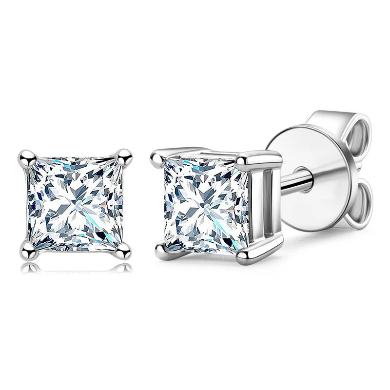 Moissanite Princess Cut Studs
