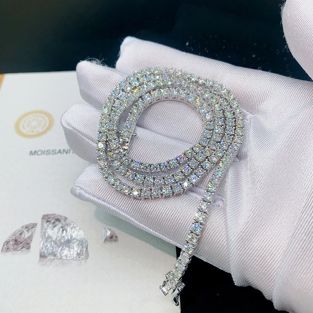White Gold Plated Silver Tennis Chain