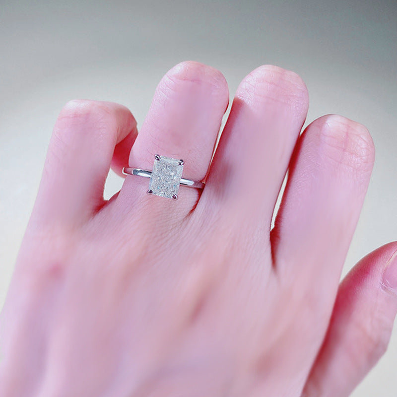 Crushed Ice Radiant Cut Solitaire Ring