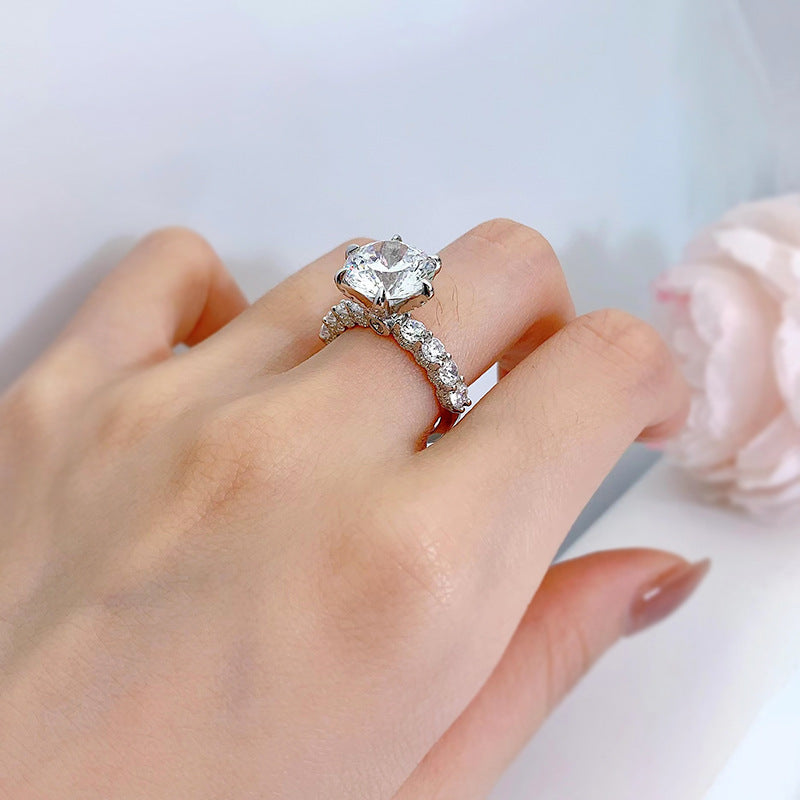 5 Carat Brilliant Round Ring. Travel Ring. Faceted Cut Ring