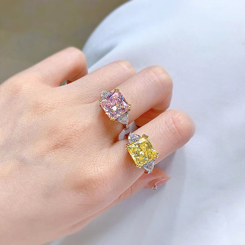 Radiance Crushed Ice Three Stone Ring. Travel Engagement RIng