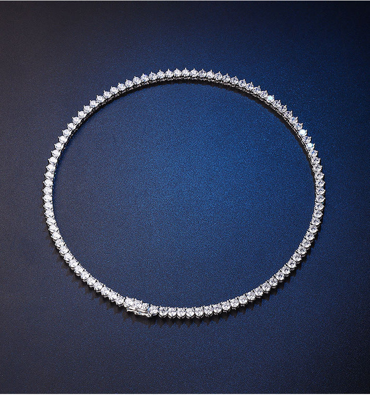 3 Prong Setting Moissanite Tennis Necklace