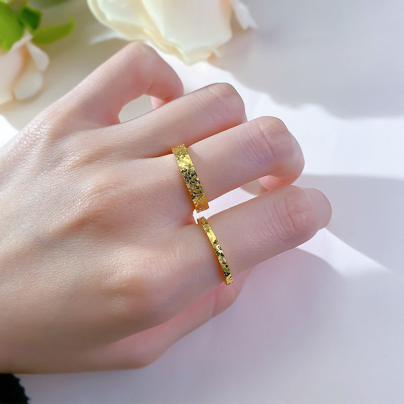 925 Sterling Silver Stackable Ring Textured Fancy