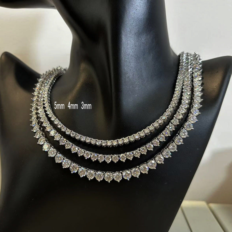 3mm Moissanite Tennis Necklace – 3-Prong Setting