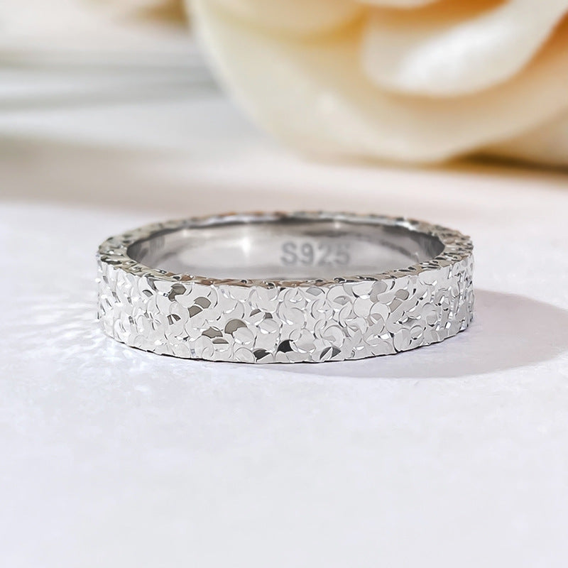 925 Sterling Silver Stackable Ring Textured Fancy