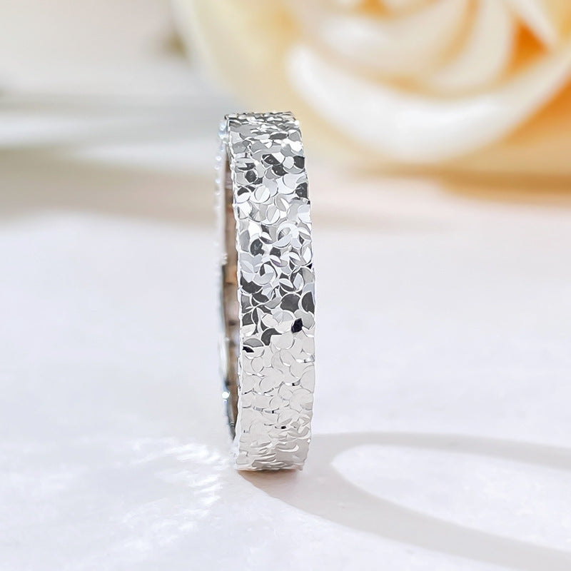 925 Sterling Silver Stackable Ring Textured Fancy