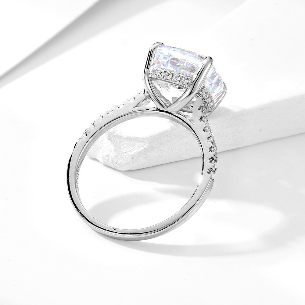 Silver Hidden Halo Ring