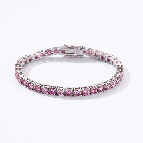 Pink Moissanite Tennis Bracelet