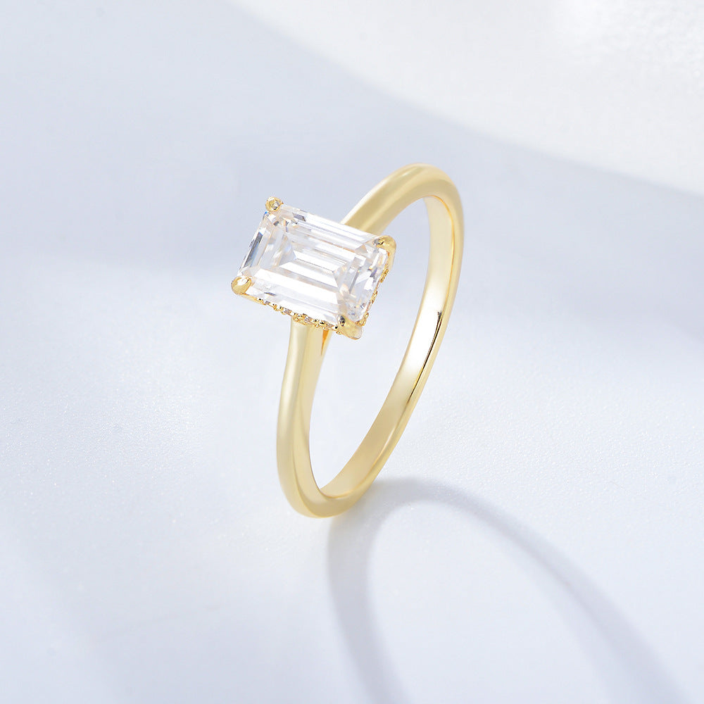 Emerald Cut Solitaire Ring 1 CT