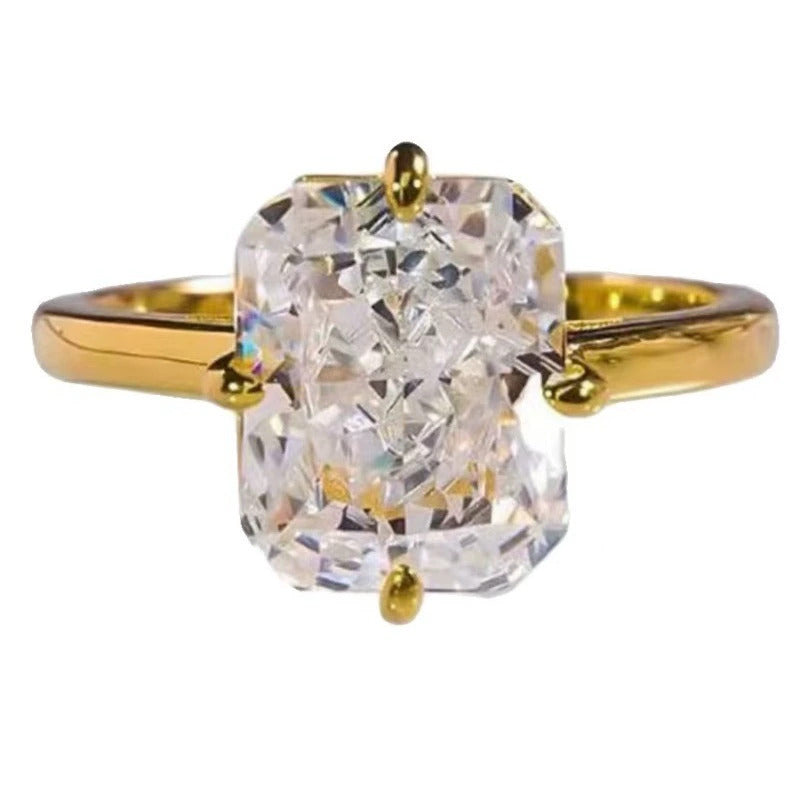 Moissanite 4 CT Radiant Cut Ring