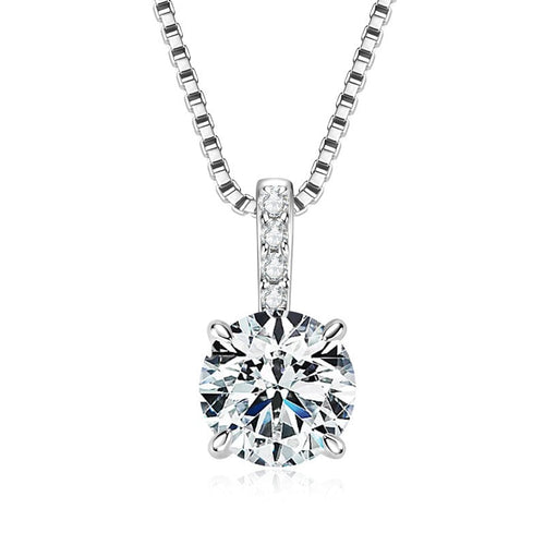 Classic Four-Prong Moissanite Necklace