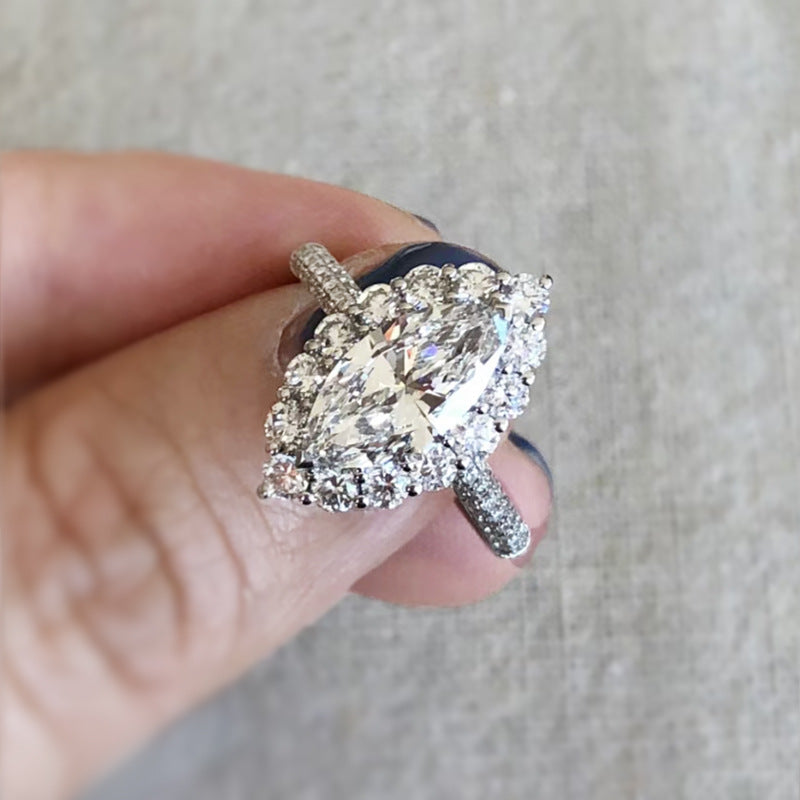 Marquise Halo Engagement Ring