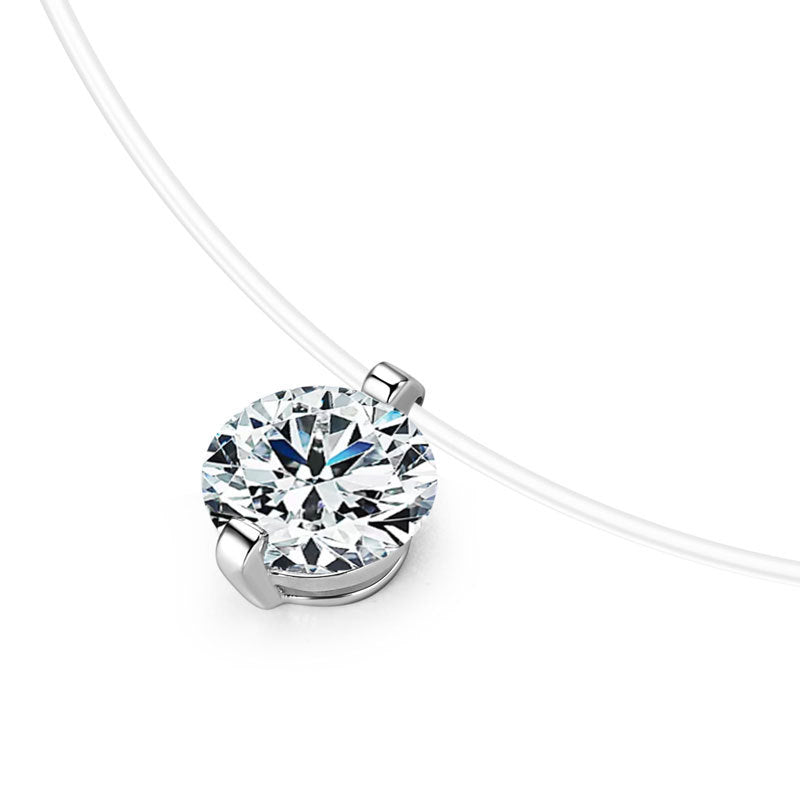 1 Carat Moissanite Invisible Wire Necklace