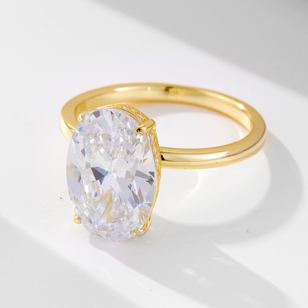 Gold Plated Oval Cut Wedding Ring Set