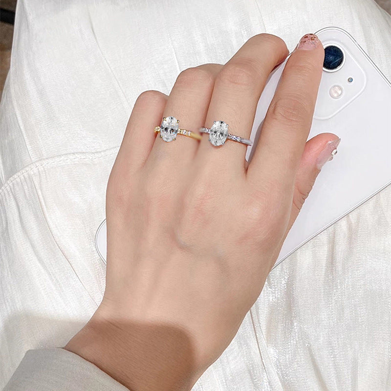 Oval Cut 2CT Solitaire Engagement Ring