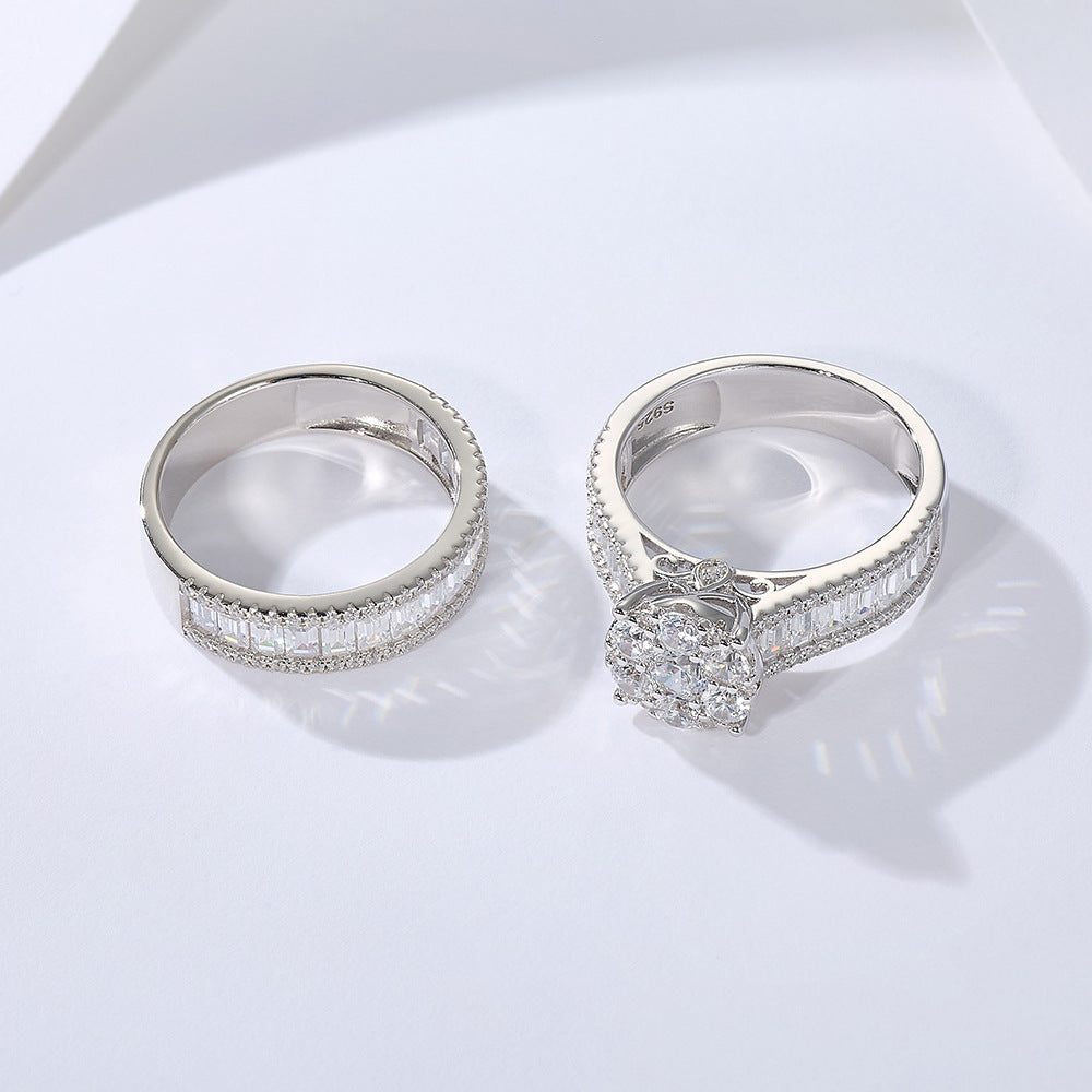 Sparkling Sterling Silver Bridal Set for Wedding