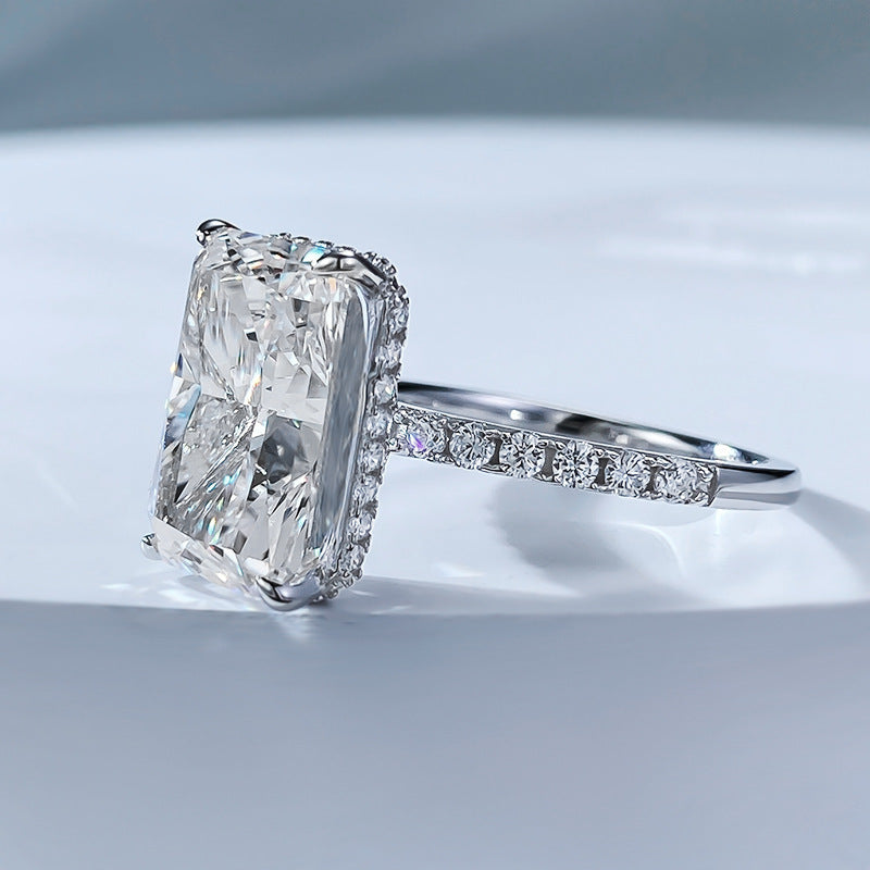 6 CT Radiant Hidden Halo Ring