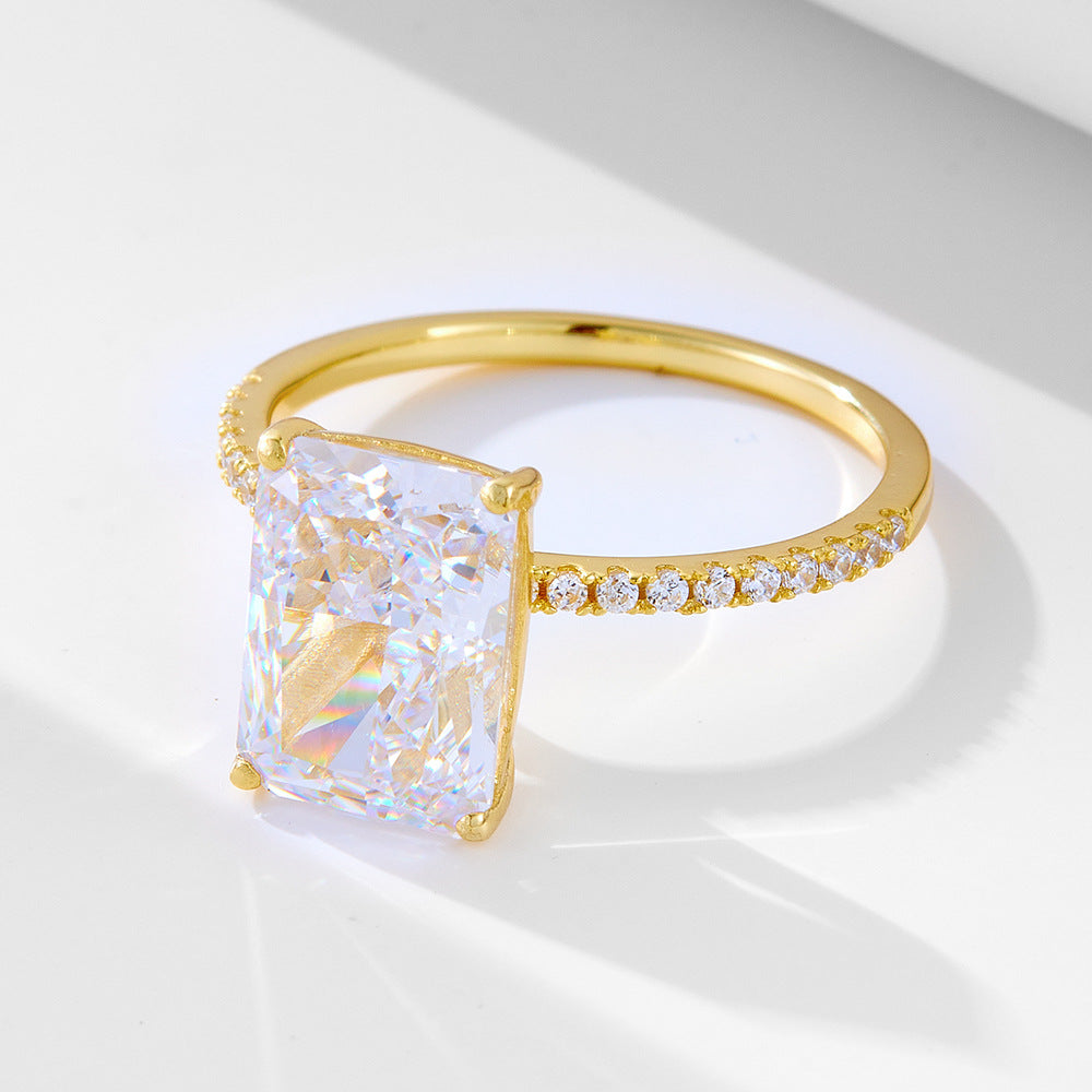 Gold Plated Radiant Cut Ring