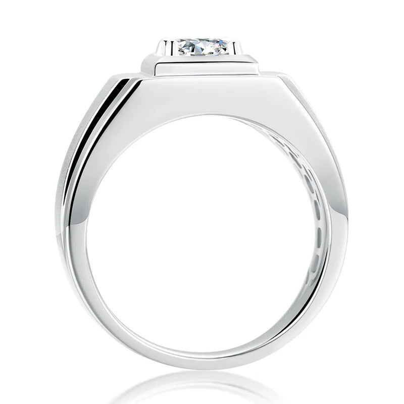 Men’s Solitaire Moissanite Ring Silver 925