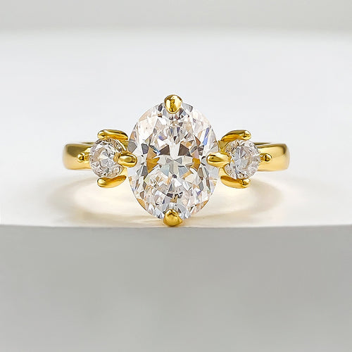 Gold Plated Oval Cut Ring