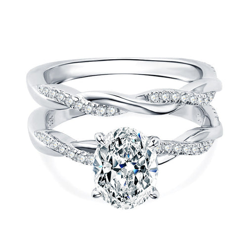 Oval-Cut Moissanite Bridal Ring Set