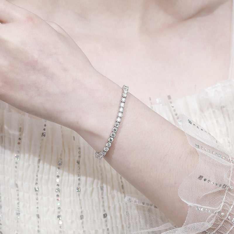 Silver 4mm Classic Moissanite Tennis Bracelet