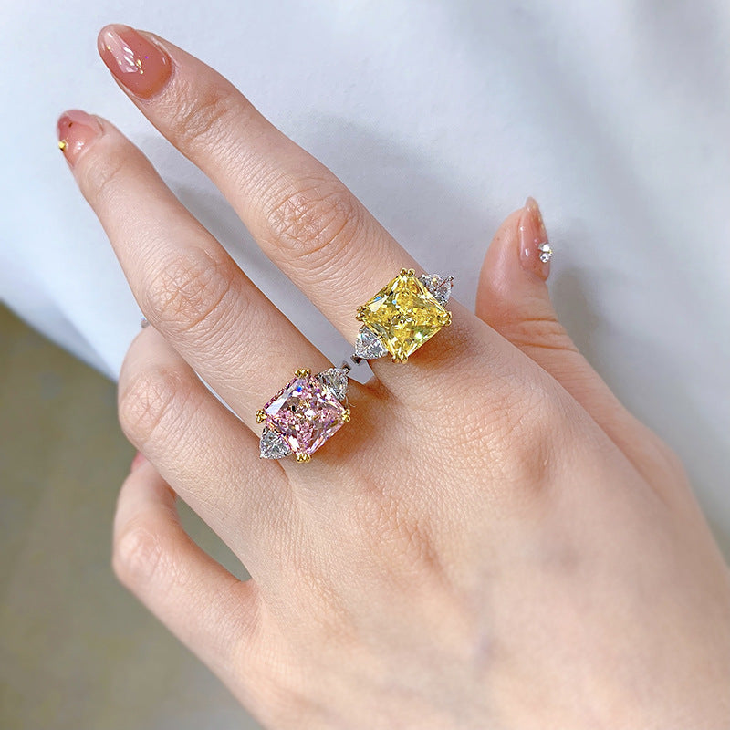 Radiance Crushed Ice Three Stone Ring