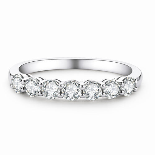 Half Eternity Band with Round Moissanite Stones