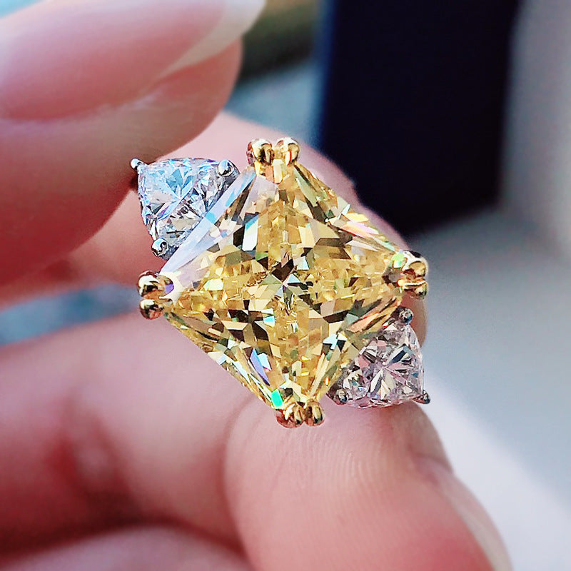 Radiance Crushed Ice Three Stone Ring. Silver 925 Ring