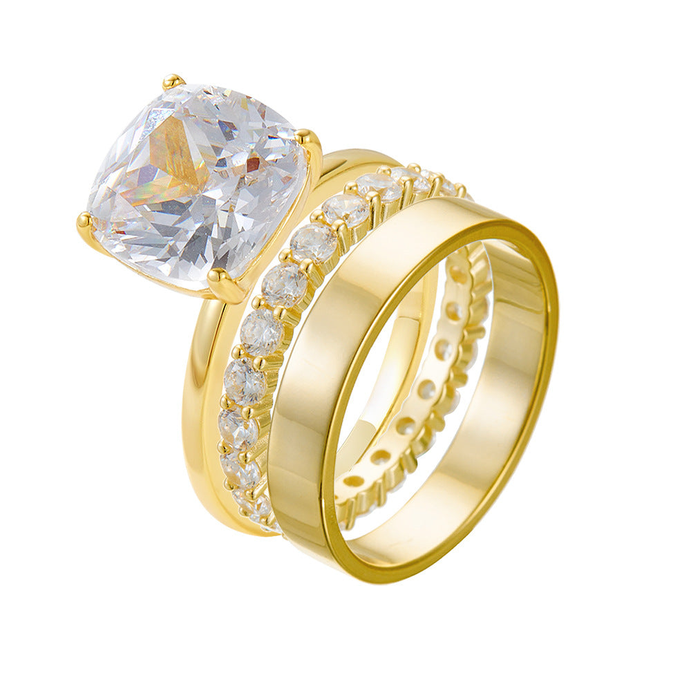 Radiant 3-Piece Diamond Bridal Set