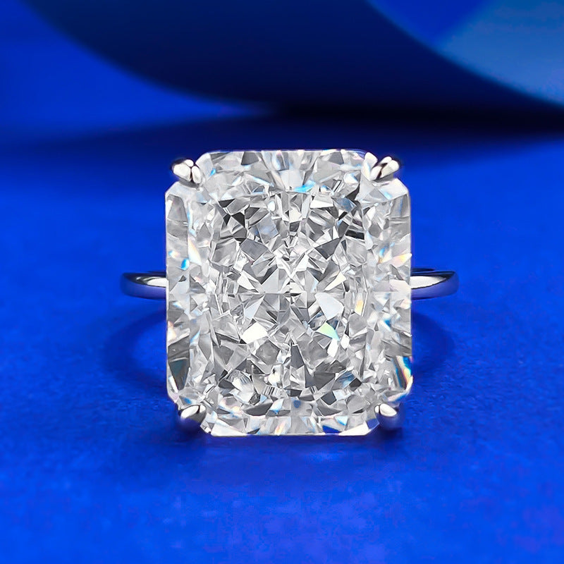 Crushed Ice 10 Ct Radiant Solitaire Ring