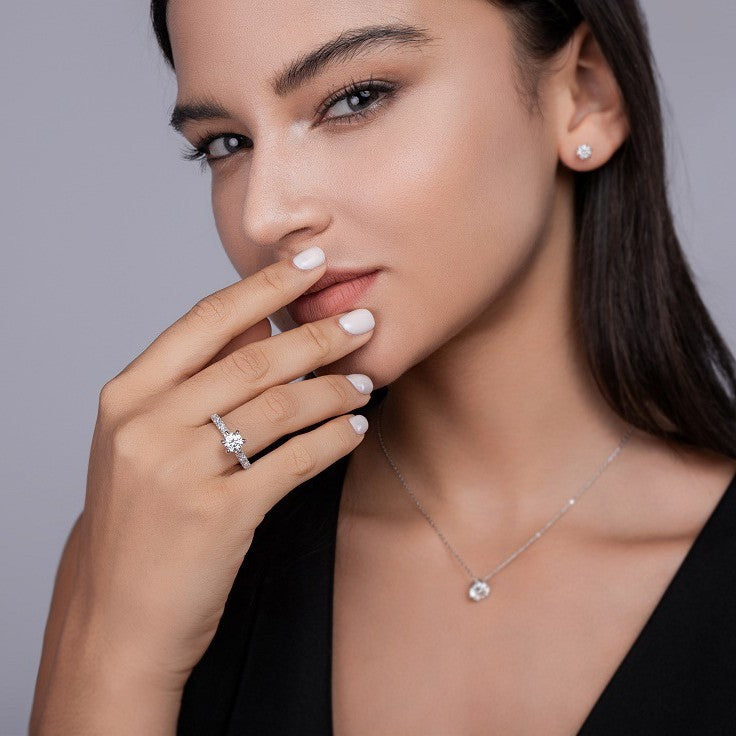 Moissanite engagement ring