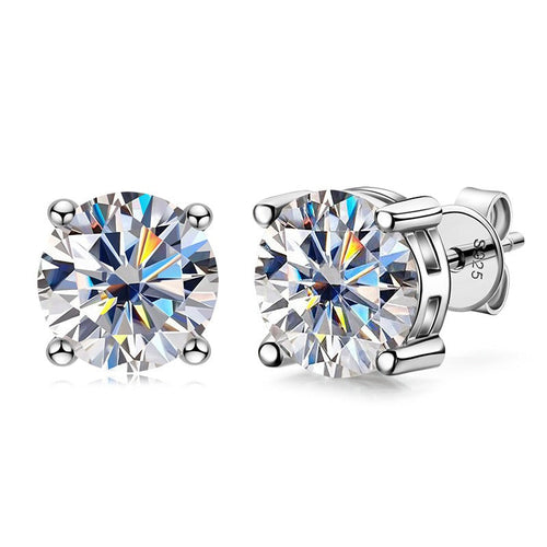 Timeless Moissanite Solitaire Studs – 0.5 to 5 Carats