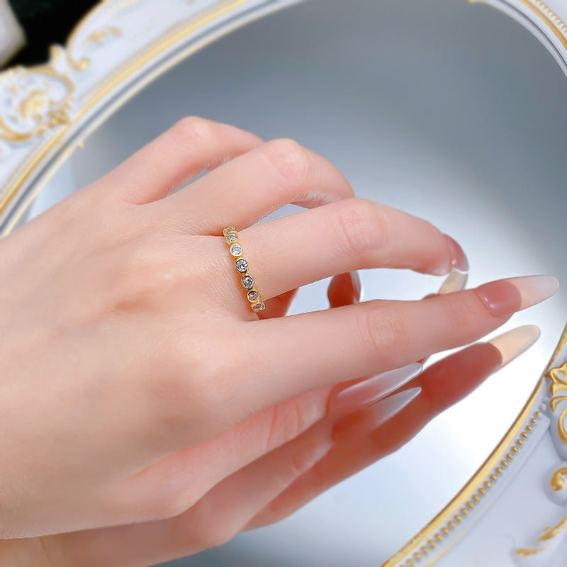 Golden Glow Eternity Ring. Stacked Band