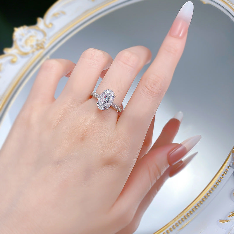 Oval Brilliance Pave Ring