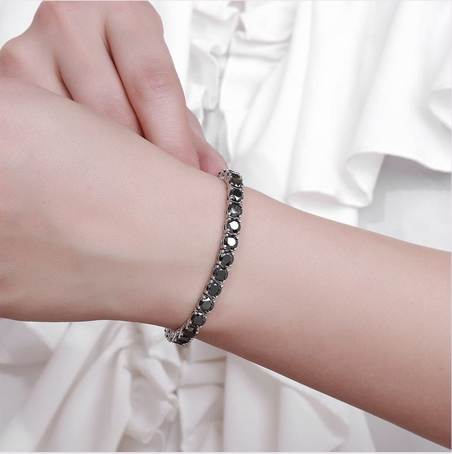 Black Moissanite Tennis Bracelet
