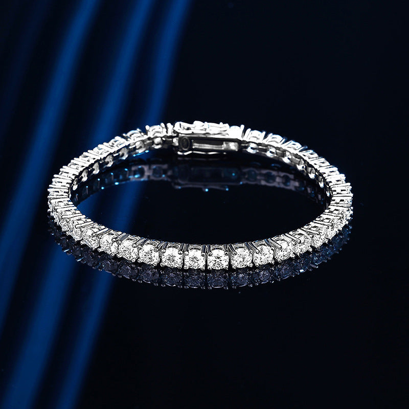 Silver 925 4mm Classic Moissanite Tennis Bracelet