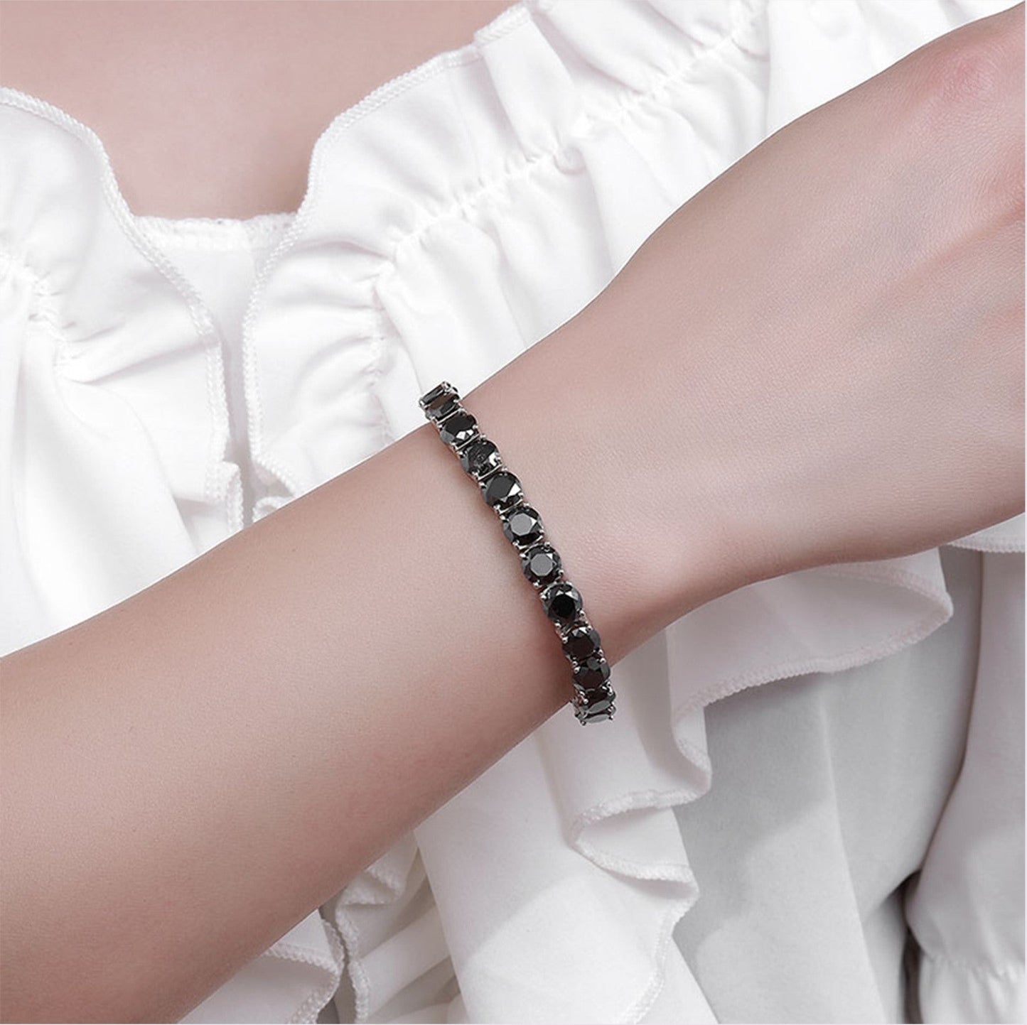 Black Moissanite Tennis Bracelet