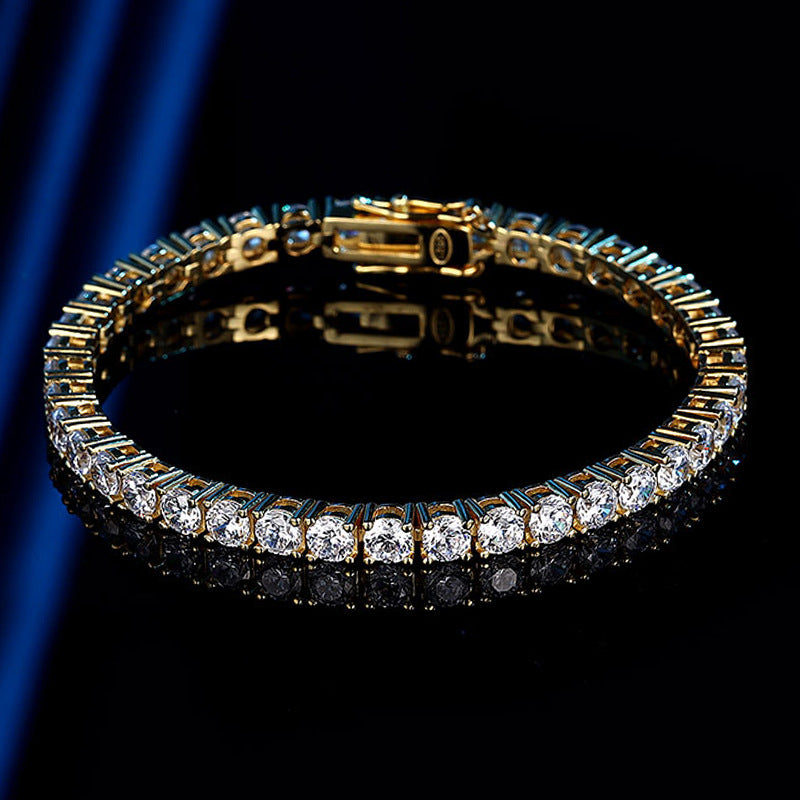 Gold plated 4mm Classic Moissanite Tennis Bracelet