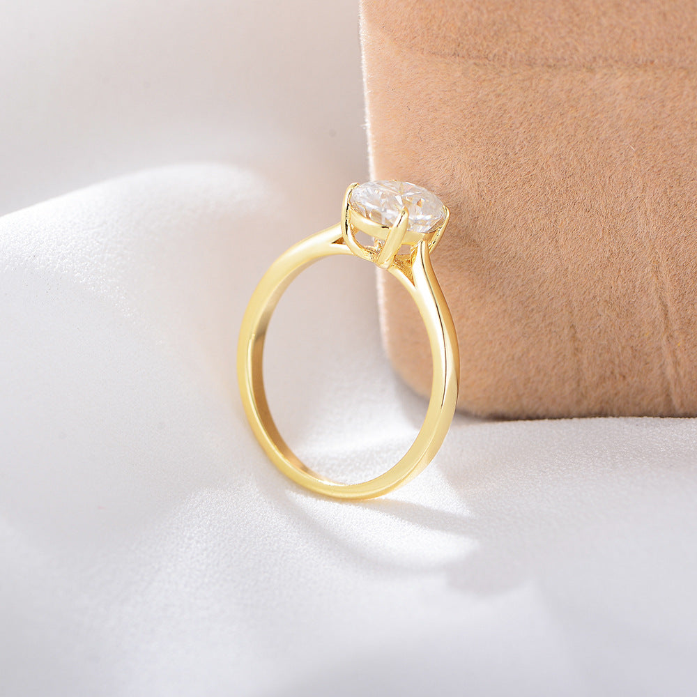 Gold Plated Oval Cut 1 CT Ring