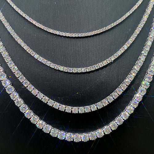 MOISSANITE TENNIS CHAIN 14K GOLD PLATED (ALL SIZES)