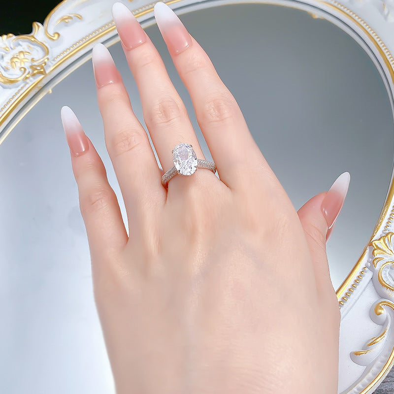 Oval Brilliance Pave Ring