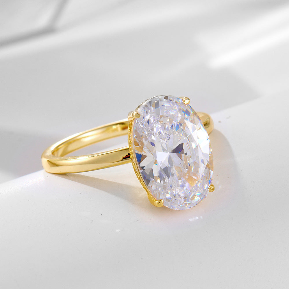 Oval Cut Silver Ring