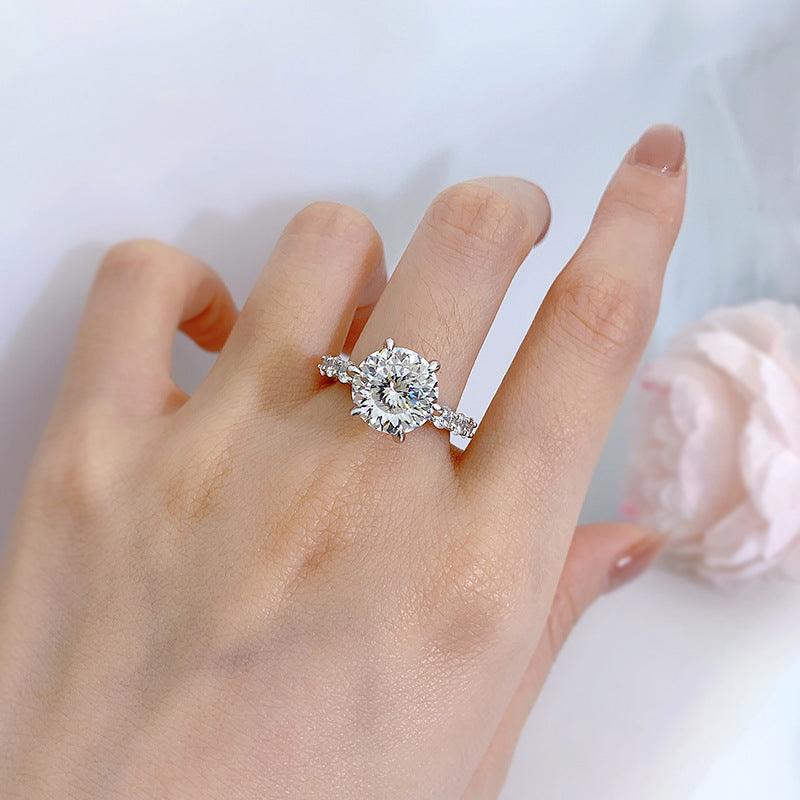 5 Carat Brilliant Round Ring Travel Ring. Silver 925. White Gold Ring