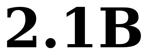 The black serif text '2.1B' on a solid white background.