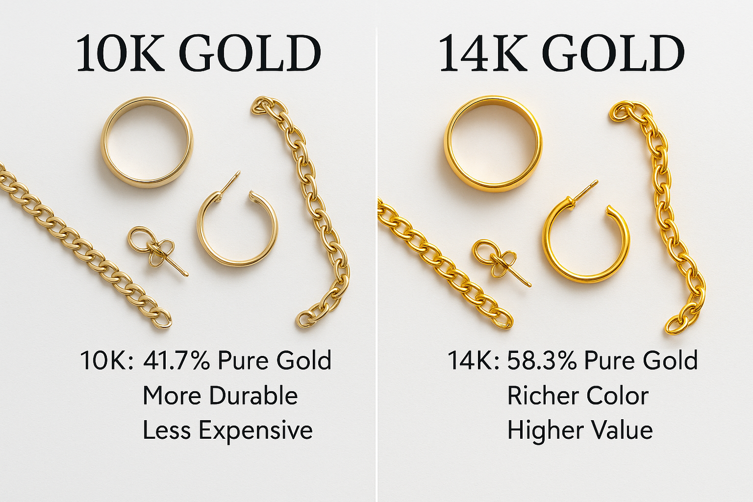 10K vs 14K Gold: Understanding Purity, Durability, and Value